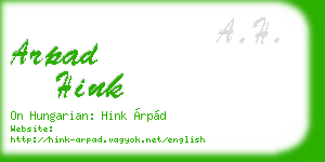 arpad hink business card